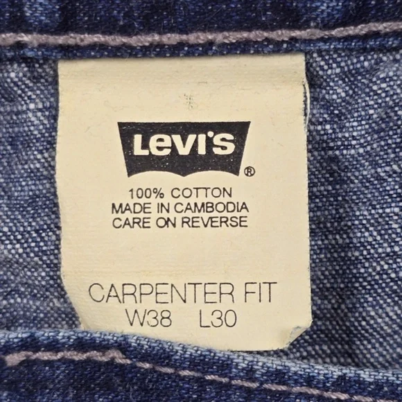 Vintage Y2K Baggy Levis Silver Tab Carpenter Fit 38 X 30 Jeans - Picture 4 of 10